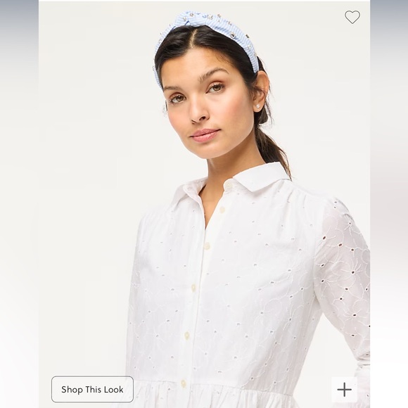 🆕 JCrew eyelet mini shirtdress, size 4 - Picture 3 of 11